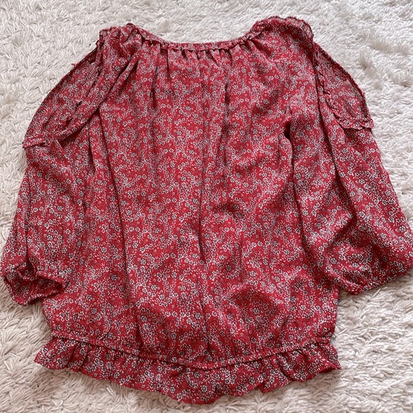 Floral Cold Shoulder Peasant Blouse, size M - Picture 8 of 8